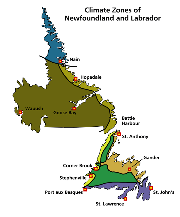 Climate Zones of Newfoundland and Labrador