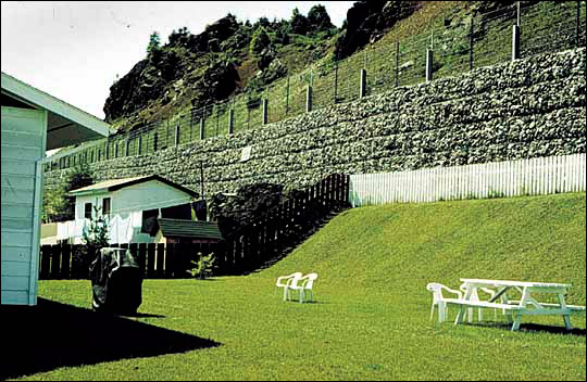 Retaining wall constructed in Taylor's sub-division, Springdale