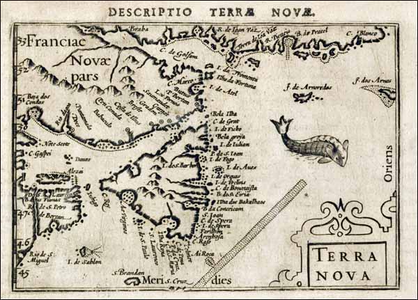 Barent Langenes Map of Newfoundland, 1602-1606