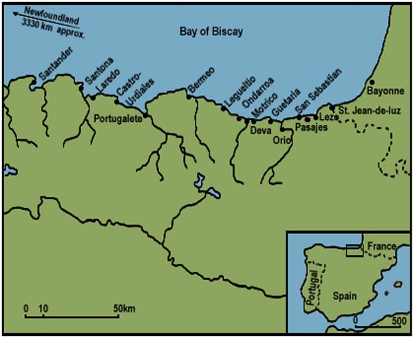 Basque Fishing Ports Involved in the Newfoundland Fishery