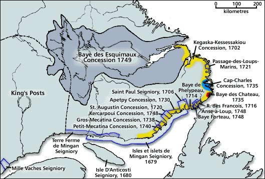 French Concessions on the Labrador coast, 1680-1763