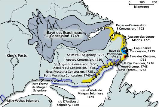French Concessions on the Labrador coast, 1680-1763 French Concessions on the Labrador coast, 1680-1763