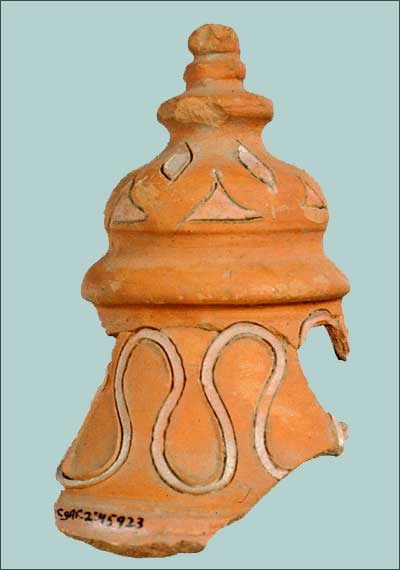 Decorated Finial from Elaborate Terra Sigillata Vessel (Fld-372)