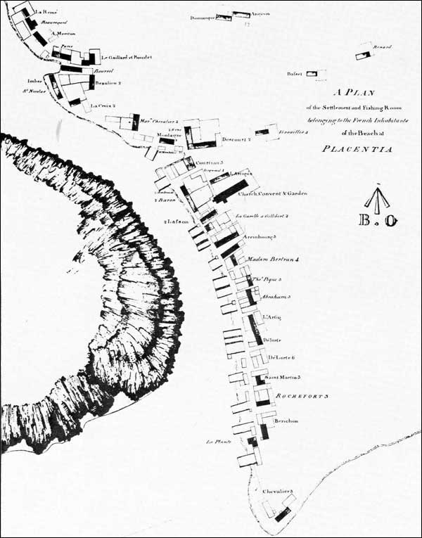 Plan of French Settlement at Plaisance, 1713