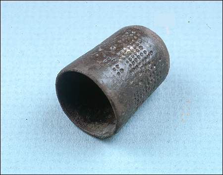Silver Thimble Found in the Mansion House Midden