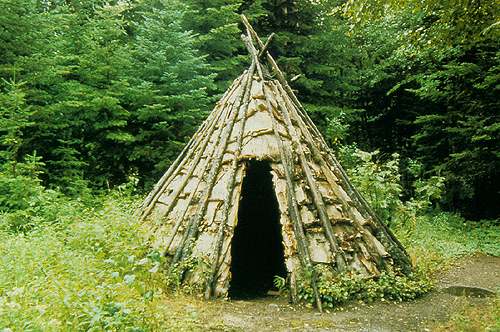 Reconstructed Beothuk Wigwam at Indian Point, Red Indian Lake