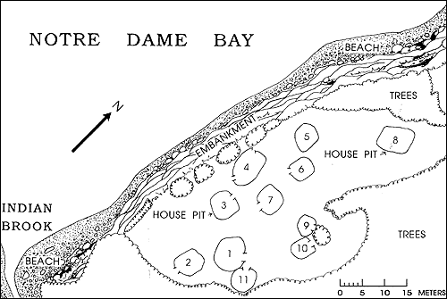 A map of the Beothuk area of Boyd's Cove