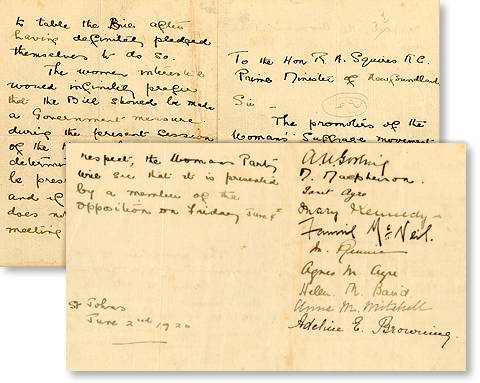 Letter to Richard Squires in the handwriting of M. Macpherson, 1920