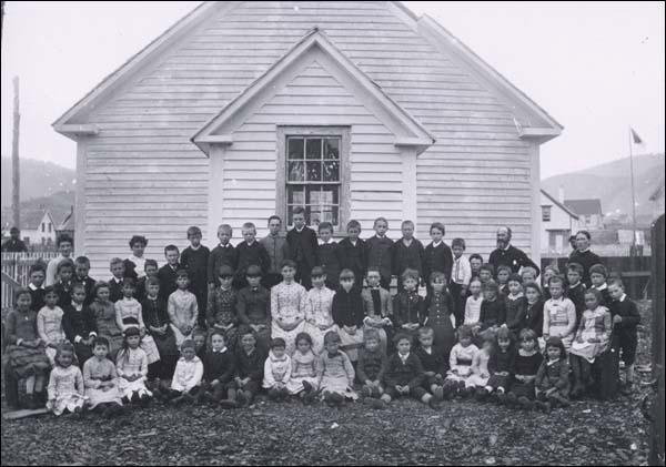 Students in front of a School, n.d.