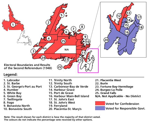 Electoral Boundaries and Results of the Second Referendum, 1948