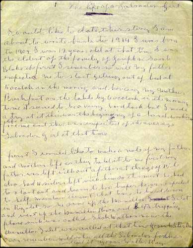 Manuscript page from Elizabeth Goudie's Woman of Labrador Manuscript page from Elizabeth Goudie's Woman of Labrador