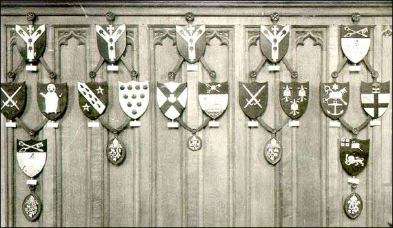 Heraldric shields at the Cathedral of St. John the Baptist, St. John's
