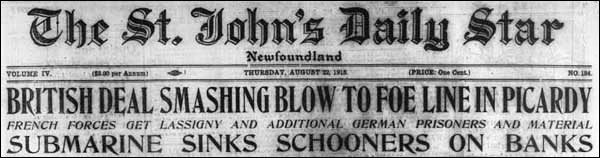 U-boats Sometimes Attacked Vessels in Newfoundland's Offshore Waters During the First World War