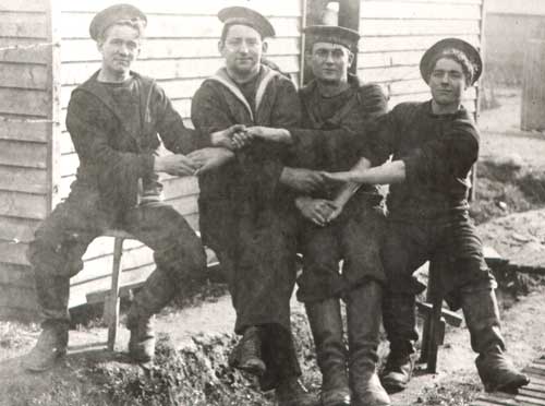 Royal Naval Reservists Philip Caines, Bob Bonnell, Peter Quirck, and Ernest Hillier, n.d.