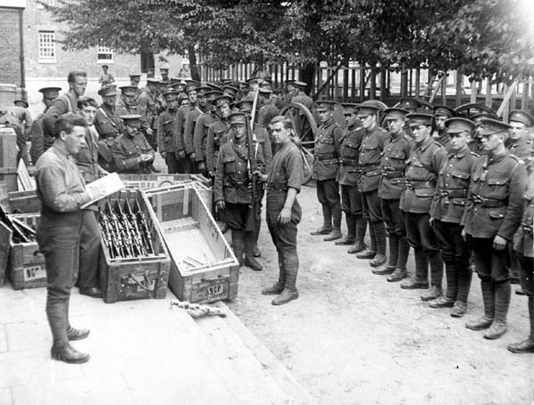 Newfoundland Regiment Soldiers Receive Rifles, n.d.