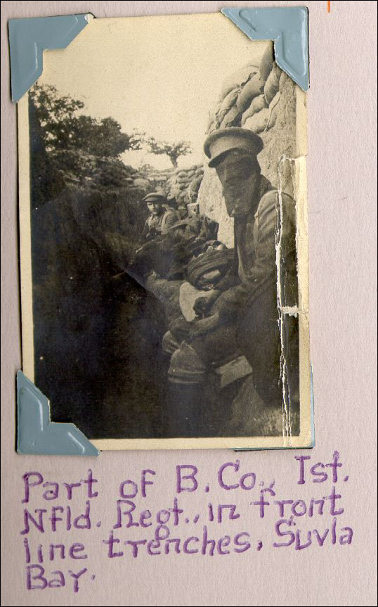 Part of B Company, 1st Newfoundland Regiment, in Front Line Trenches, Suvla Bay, 1915