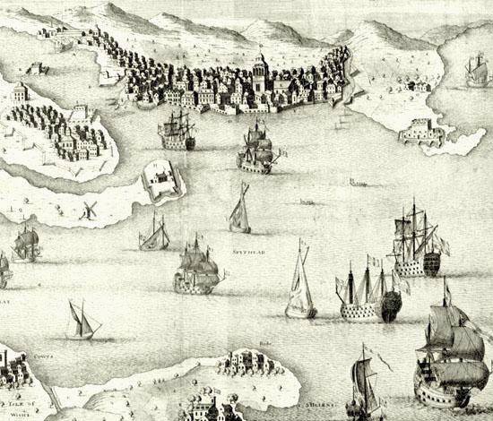 A drawing of Portsmouth Harbour, ca 1700