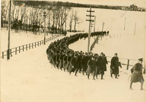 Marche de la D Compagny, du First Newfoundland Regiment, Pleasantville, St. John's, 1915