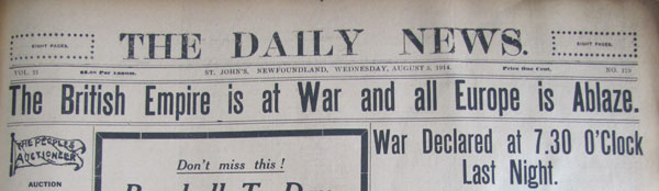 Journal <em>The Daily News</em>, le 5 août 1914