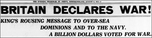 <em>Evening Telegram</em> 6 août 1914
