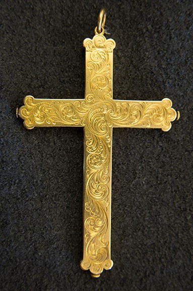 Gold cross bequeathed to Mullock by Patrick Geoghegan, bishop of Adelaide, Australia (Basilica Museum)