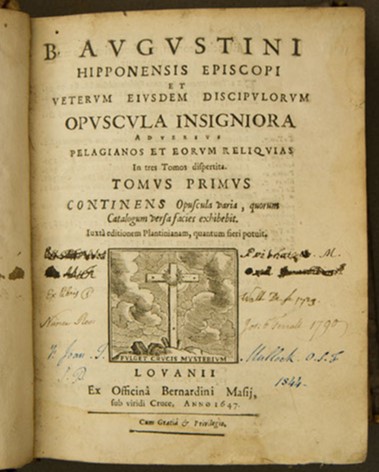 Augustine, Opvscvla insigniora adversvs Pelagianos et eorvm reliqvias, vol. 1 (Louvain: Bernard Masius, 1647).