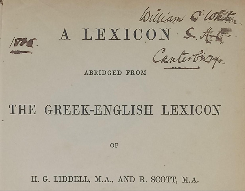  A Lexicon Abridged from the Greek-English Lexicon of H.G. Liddell, M.A. and R. Scott, M.A.