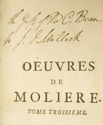 Moliere, Oeuvres de Moliere, vols. 3-4 (Amsterdam and Leipzig: Arkste'e & Merkus, 1750).
