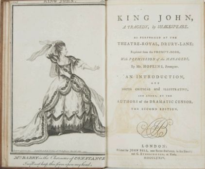 William Shakespeare, Bell's Edition of Shakespeare's Plays, as they are Now Performed at the Theatres Royal in London..., vol. 4 (London: John Bell, 1774).