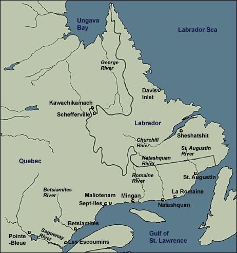 Innu Settlements Today, ca. 1990s