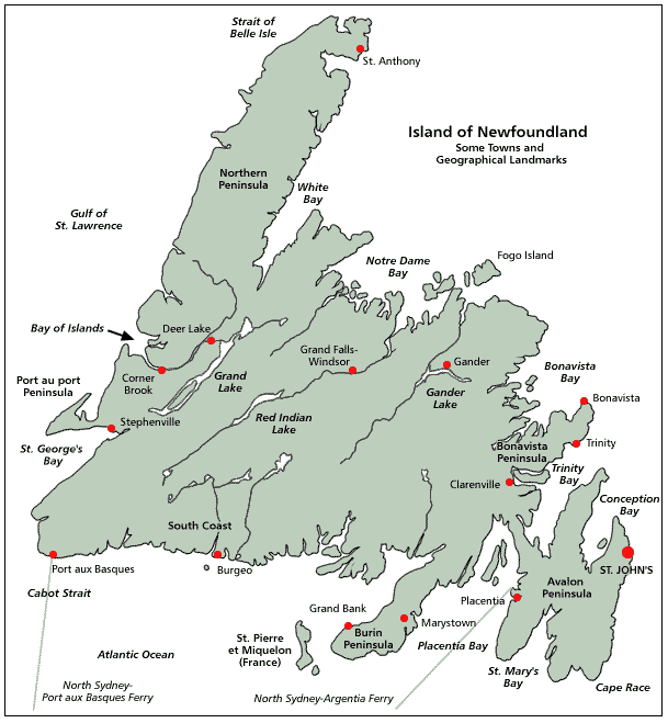 Map of the Island of Newfoundland