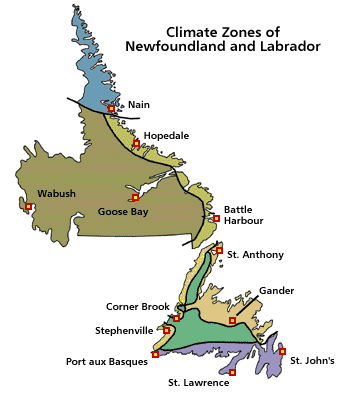 Climate Zones of Newfoundland and Labrador